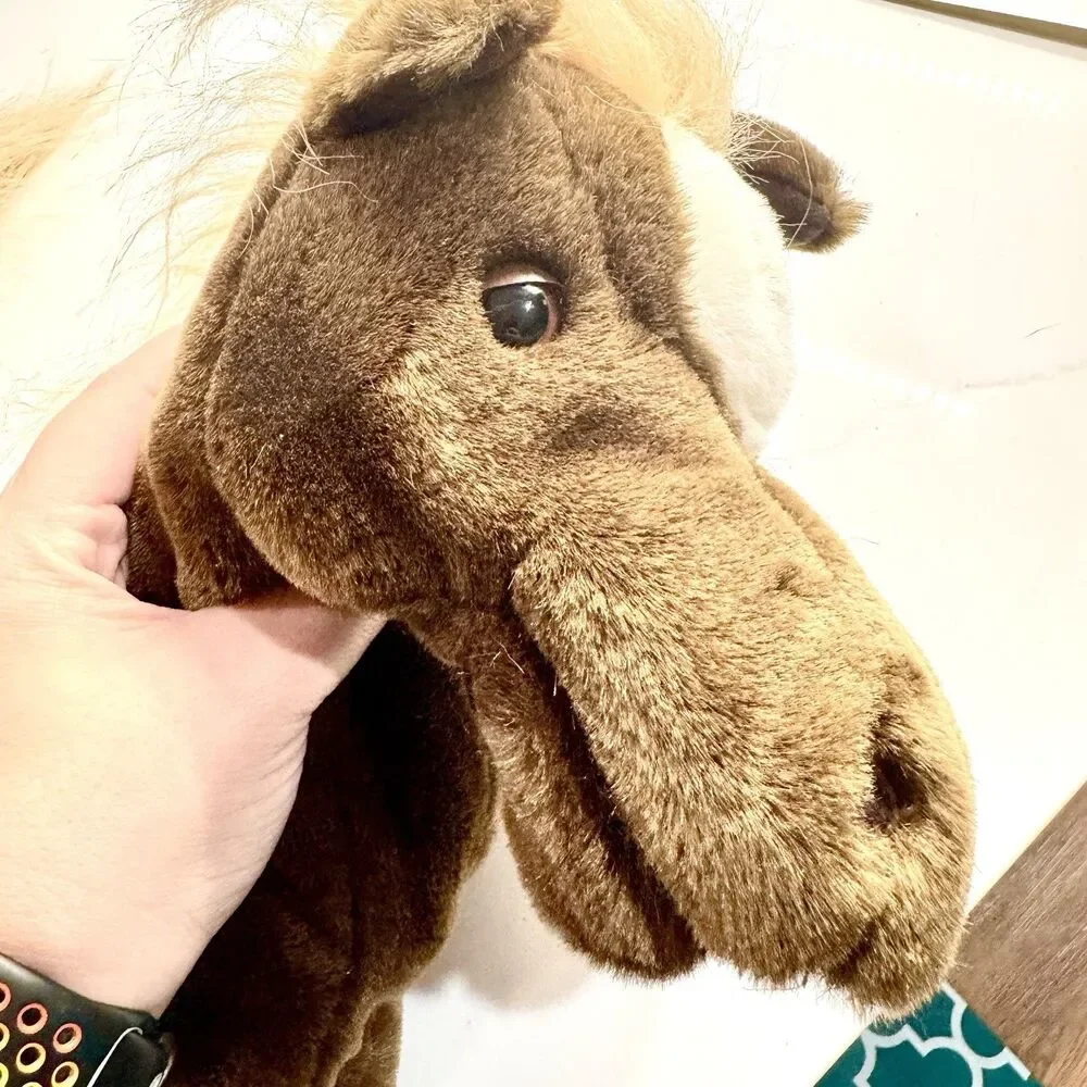 Folkmanis Horse Hand Puppet Plush 18” Brown Cream Mane‎ Retired
